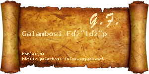 Galambosi Fülöp névjegykártya